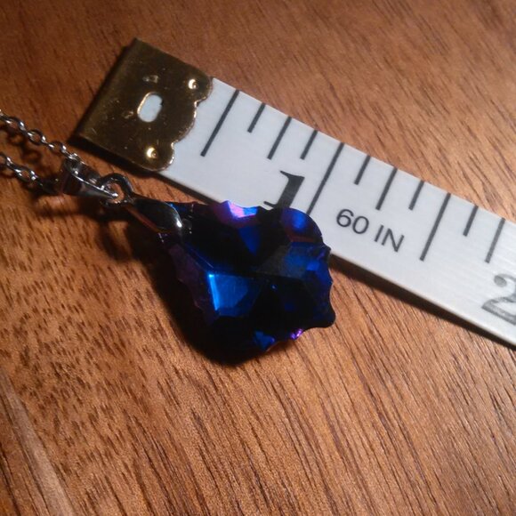 Magic Color Crystal Baroque Brass Pendant Stainless Steel Necklace - Picture 8 of 15